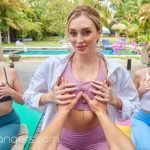 feeling the tits of a flexible yoga girls in virtual reality porn video